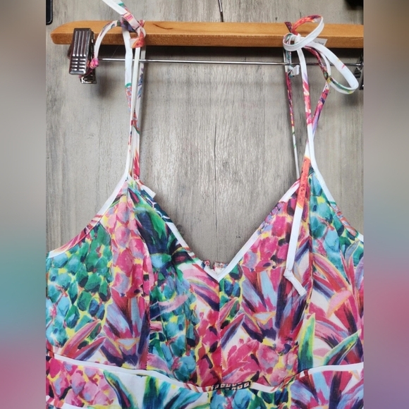 J. Crew NWOT Painted Pineapple Print Speghetti Strap Midi Dress Size 4 Women's - Picture 9 of 13